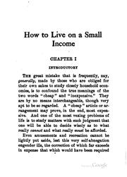 Cover of: How to live on a small income