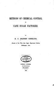 Cover of: Methods of chemical control in cane sugar factories.