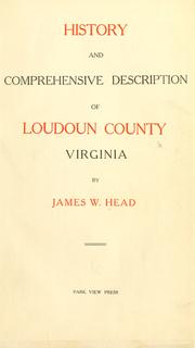 Cover of: History and comprehensive description of Loudoun County, Virginia