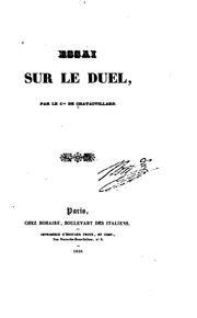 Essai sur le duel by Chatauvillard comte de.