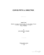 Cover of: Curves with a directrix ... | Clyde Shepherd Atchison