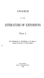 Cover of: Index to the literature of explosives