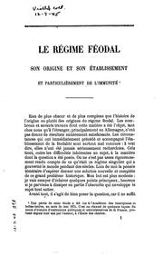 Cover of: Des origines et de l'éstablissement du régime féodal et particulièrement de l'immunité by Edgard Boutaric