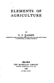 Cover of: Elements of agriculture