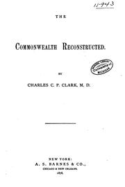 Cover of: The commonwealth reconstructed.