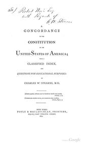 Cover of: A concordance to the Constitution of the United States of America: with a classified index