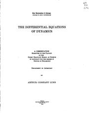 Cover of: The differential equations of dynamics ... by Arthur Constant Lunn, Arthur Constant Lunn