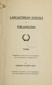 Cover of: Lancasterian schools in Philadelphia... by Charles Calvert Ellis