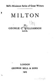 Cover of: Milton