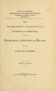 Cover of: Laws governing the Department of Archives and History. by Alabama., Alabama.