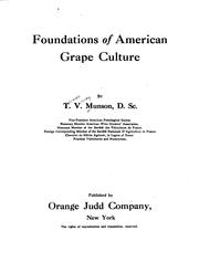Cover of: Foundations of American grape culture