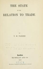 Cover of: The state in its relation to trade