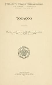 Cover of: Tobacco. by International Bureau of the American Republics.