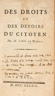 Cover of: Des droits et des devoirs du citoyen. by Gabriel Bonnot de Mably