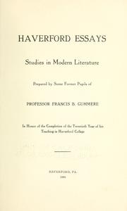 Front cover of Haverford essays by Unknown