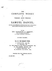 Cover of: The complete works in verse and prose of Samuel Daniel.
