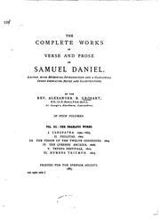 The complete works in verse and prose of Samuel Daniel by Daniel, Samuel