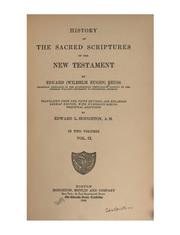 Cover of: History of the Sacred Scriptures of the New Testament