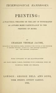 Cover of: ... Printing by Charles Thomas Jacobi
