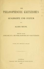 Cover of: Der philosophische kritizismus: geschichte und system
