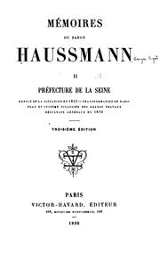 Cover of: Mémoires du Baron Haussmann t2 Prefecture de la Seine by Haussmann, Georges Eugène baron