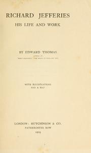 Cover of: Richard Jefferies by Edward Thomas