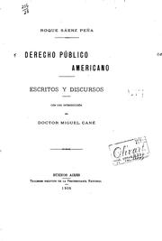 Cover of: Derecho público americano: escritos y discursos