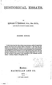 Cover of: Historical essays by Edward Augustus Freeman