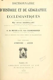 Dictionnaire d'histoire et de géographie ecclésiastiques by Alfred Baudrillart