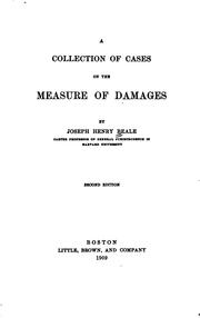 Cover of: A collection of cases on the measure of damages by Beale, Joseph Henry