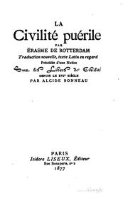 Cover of: La civilité puérile by Desiderius Erasmus