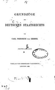 Cover of: Grundzüge des deutschen staatsrechts
