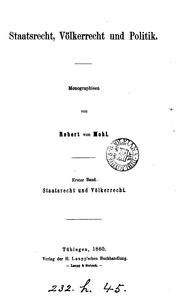 Cover of: Staatsrecht, Völkerrecht und Politik: Monographien