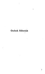 Cover of: Outlook editorials by Theodore Roosevelt