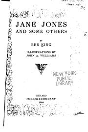 Cover of: Jane Jones and some others