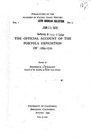 Cover of: The official account of the Portola expedition of 1769-1770.
