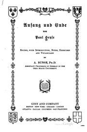 Cover of: Anfang und Ende by Paul Heyse