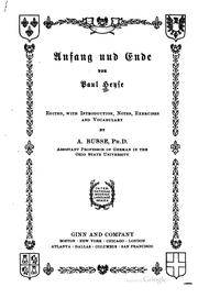 Cover of: Anfang und Ende