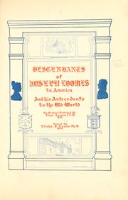 Cover of: Descendants of Joseph Loomis in America by Elias Loomis