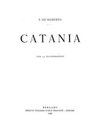 Cover of: Catania by Federico De Roberto