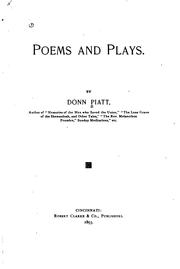 Cover of: Poems and plays.