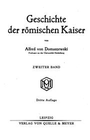 Cover of: Geschichte der römischen Kaiser