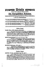 Cover of: Die europäischen Kolonien. by Alfred Zimmermann