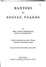 Cover of: Manners and social usages by M. E. W. Sherwood