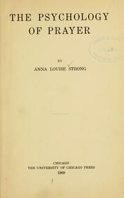 Cover of: The psychology of prayer