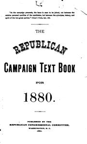 Cover of: The Republican campaign text book for 1880 ...