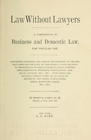 Cover of: Law without lawyers. by Henry B. Corey