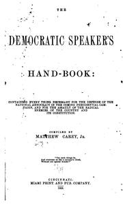 Cover of: The Democratic speaker's hand-book ... by A. R. Cazauran