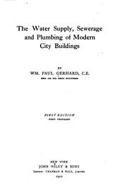 Cover of: The water supply, sewerage and plumbing of modern city buildings