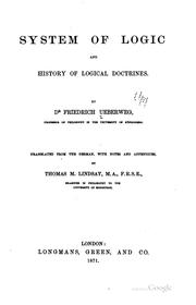 Cover of: System of logic and history of logical doctrines.